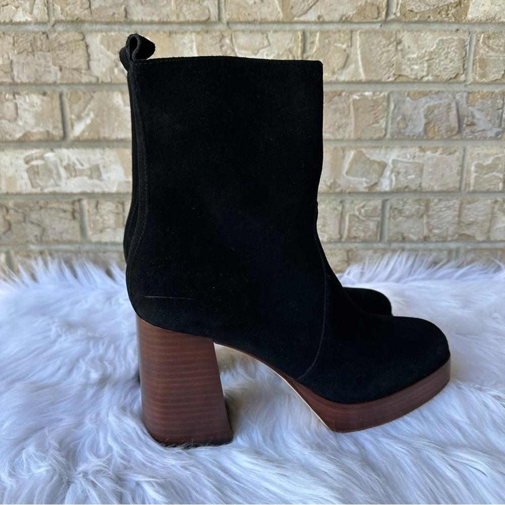 MARC FISHER Marysa
Block Heel Platform Suede Black Bootie Size 9.5M 🌸